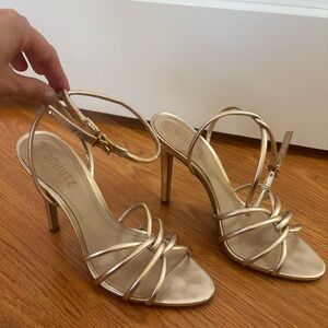 SCHUTZ Gold Strappy Sandals